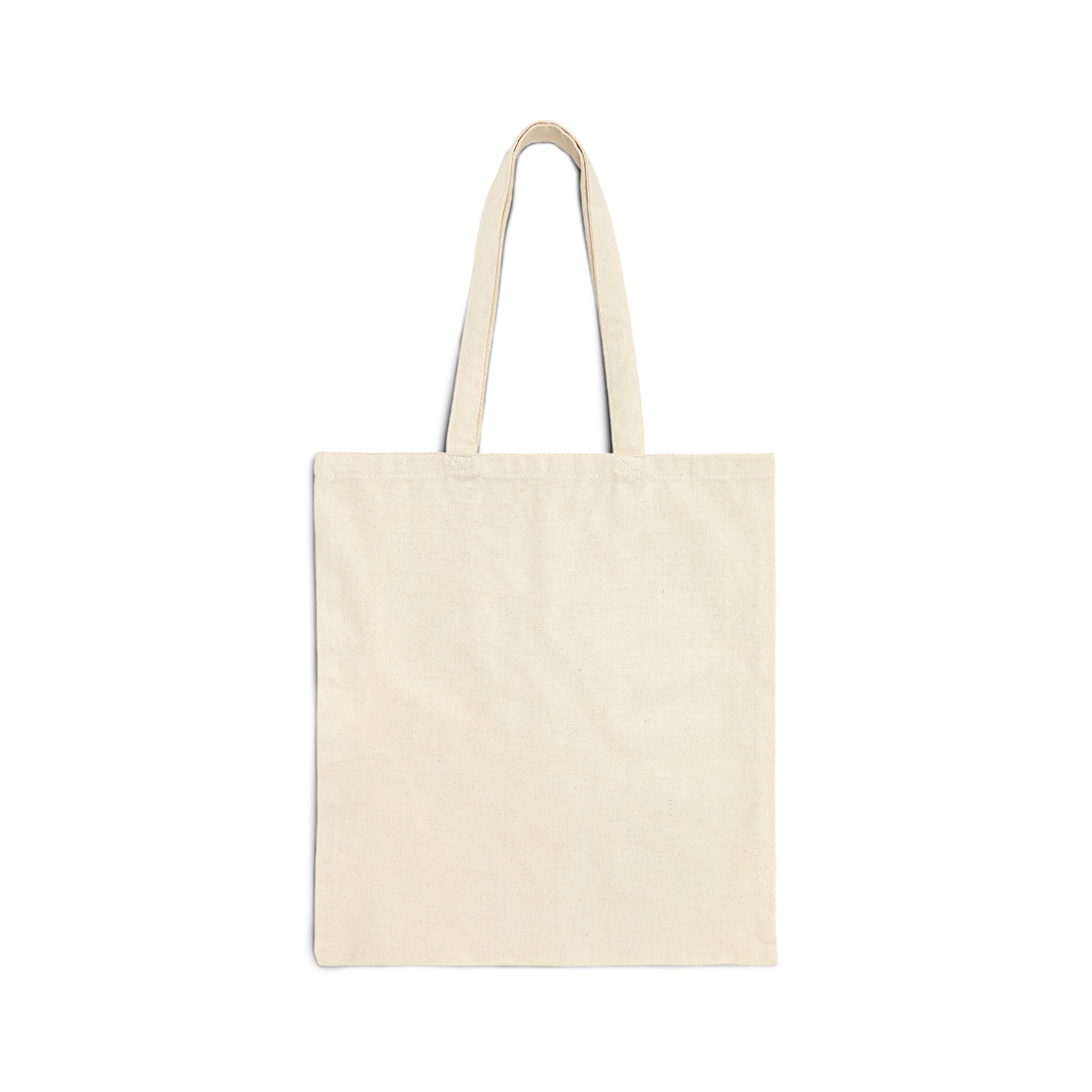 Colorful Theatre Mask Logo Tote Bag | Canvas Cotton Shopping Bag - Image 2