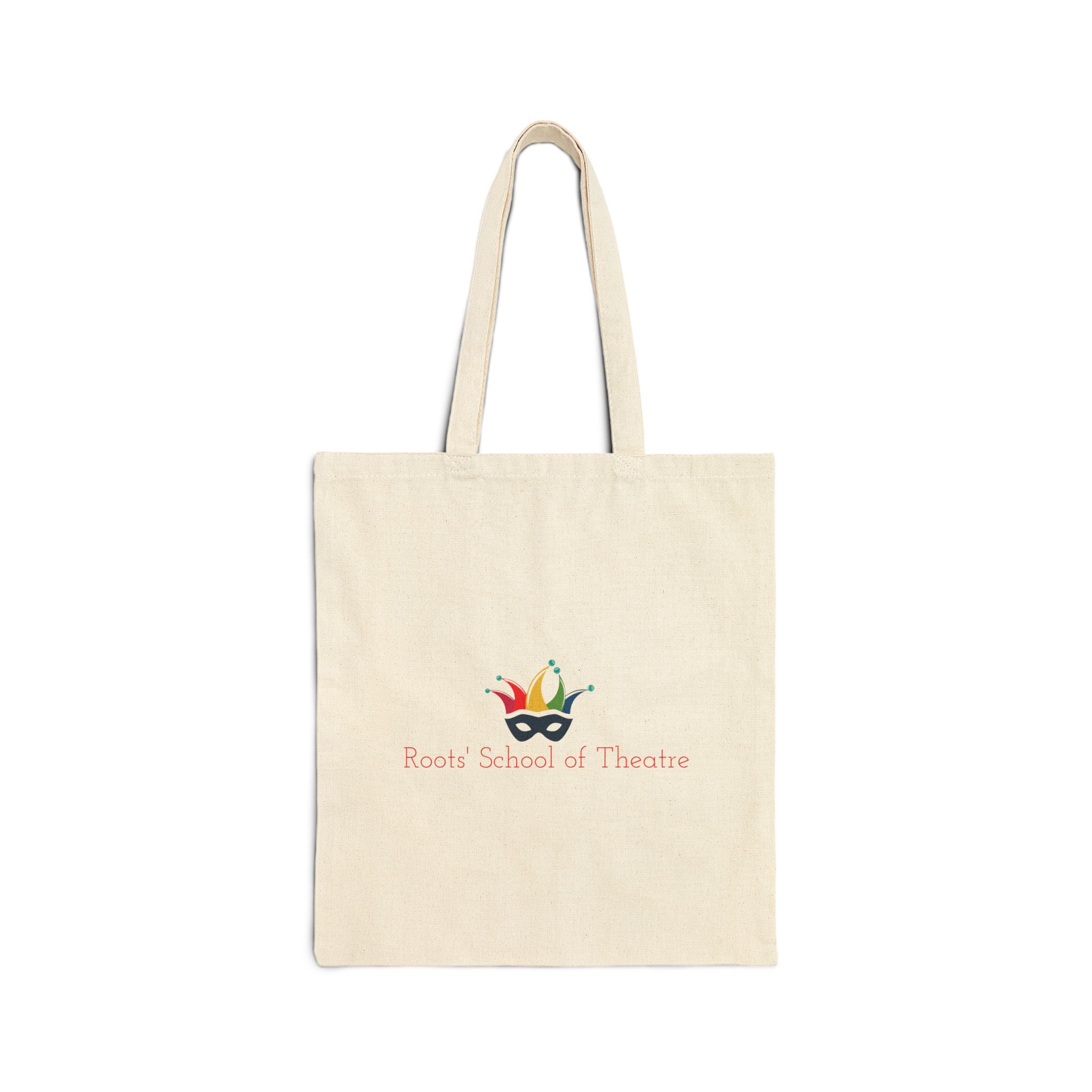 Colorful Theatre Mask Logo Tote Bag | Canvas Cotton Shopping Bag