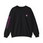 Carnival Mask Crewneck Sweatshirt — 'Roots' Sleeve Graphic